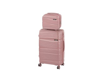 TraveLux Voyager IV gurulós bőrönd szett rosegold