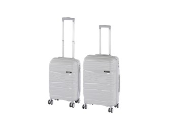 TraveLux Voyager V gurulós bőrönd szett szürke