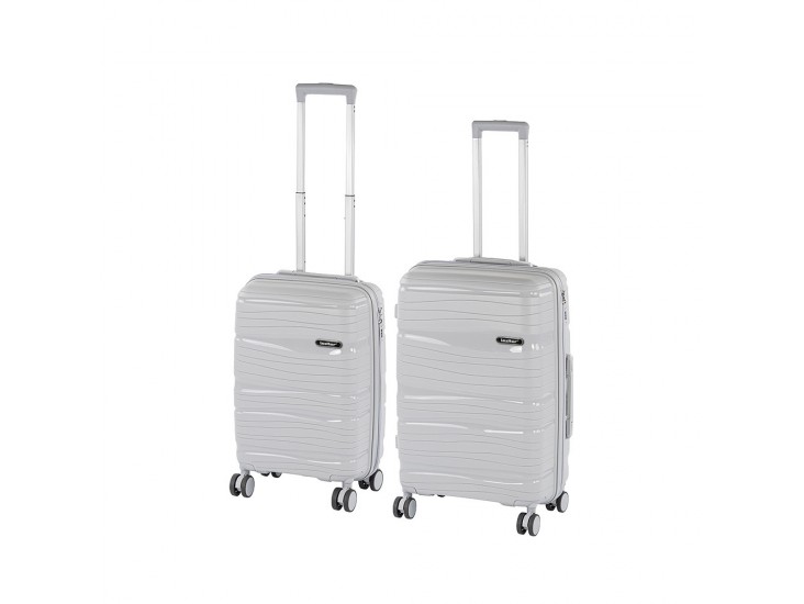 TraveLux Voyager V gurulós bőrönd szett szürke