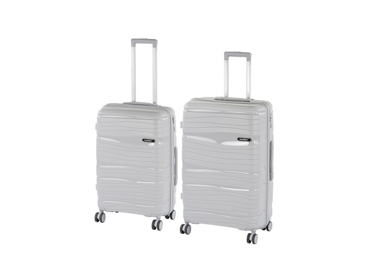 TraveLux Voyager VII gurulós bőrönd szett szürke