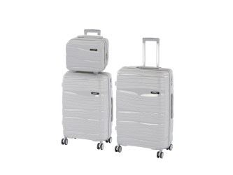 TraveLux Voyager X gurulós bőrönd szett szürke