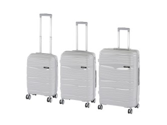 TraveLux Voyager XI gurulós bőrönd szett szürke