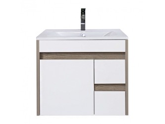 Luna 60 alsó fürdőszoba bútor mosdóval, Rauna szil-Fehér