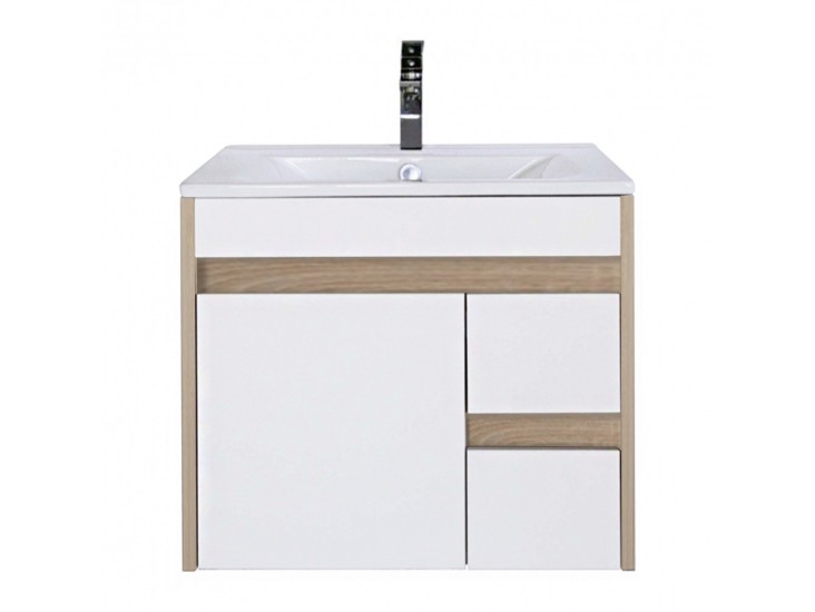 Luna 60 alsó fürdőszoba bútor mosdóval, Sonoma tölgy-Fehér