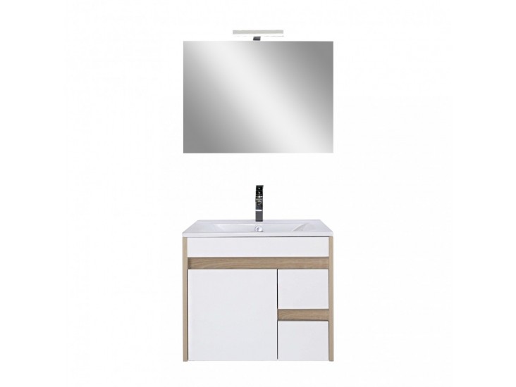 Luna Prime 60 komplett fürdőszobabútor, Sonoma tölgy-Fehér