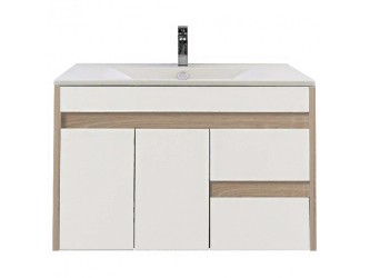 Luna 80 alsó fürdőszoba bútor mosdóval, Sonoma tölgy-Fehér