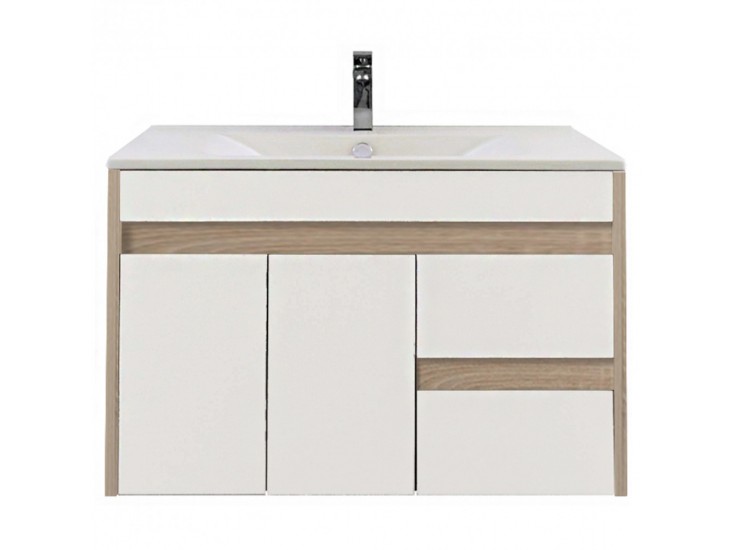 Luna 80 alsó fürdőszoba bútor mosdóval, Sonoma tölgy-Fehér