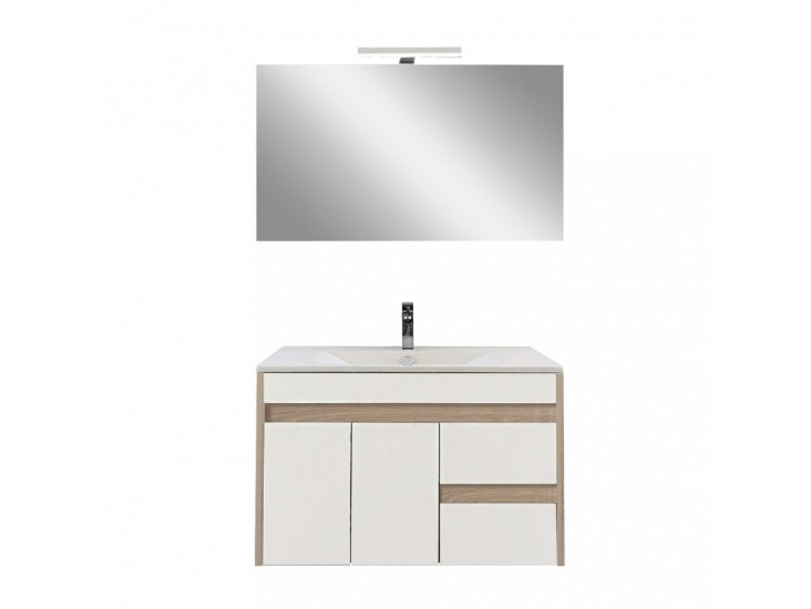 Luna Prime 80 komplett fürdőszobabútor, Sonoma tölgy-Fehér