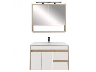 Luna 80 komplett fürdőszobabútor, Sonoma tölgy-Fehér