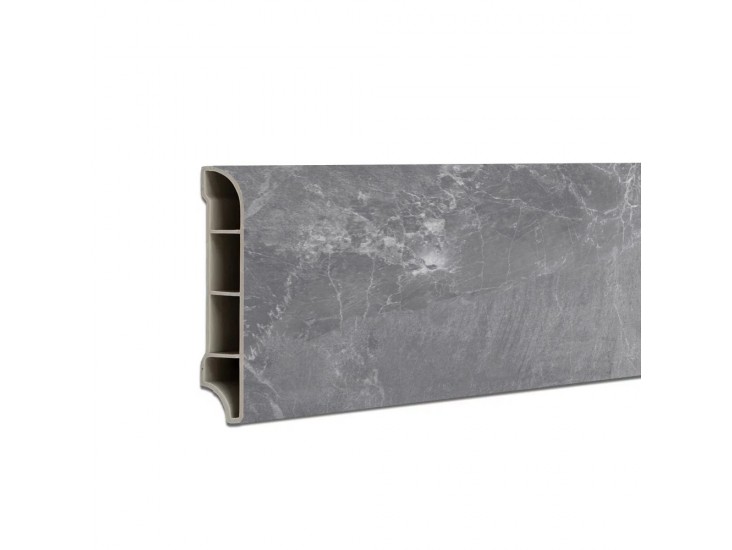 Vinyl SPC padlószegély Fjord márvány mintás sötét szürke 2400x60x12 mm