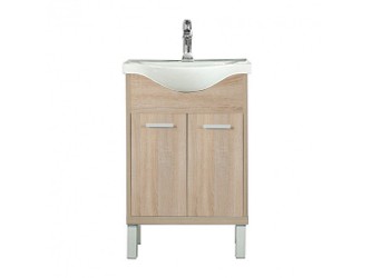 Nerva 55 cm-es bútorhoz alsószekrény, mosdóval, Sonoma tölgy