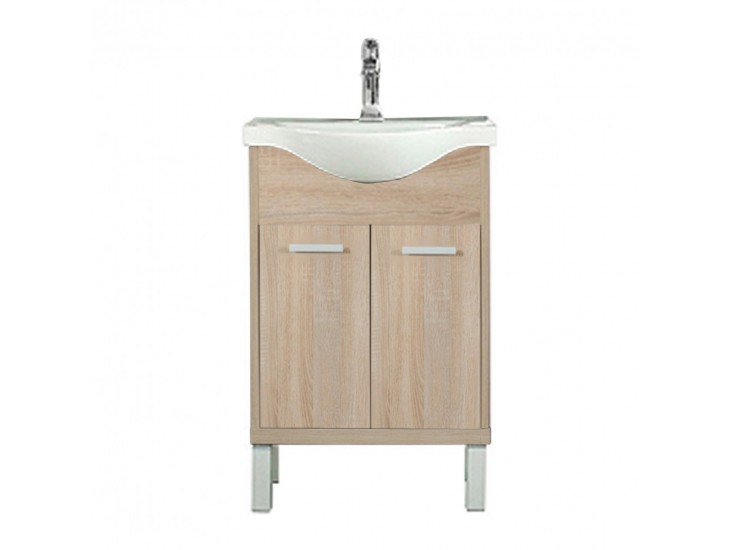 Nerva 55 cm-es bútorhoz alsószekrény, mosdóval, Sonoma tölgy