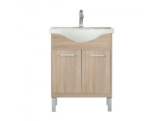 Nerva 65 cm-es bútorhoz alsószekrény, mosdóval, Sonoma tölgy