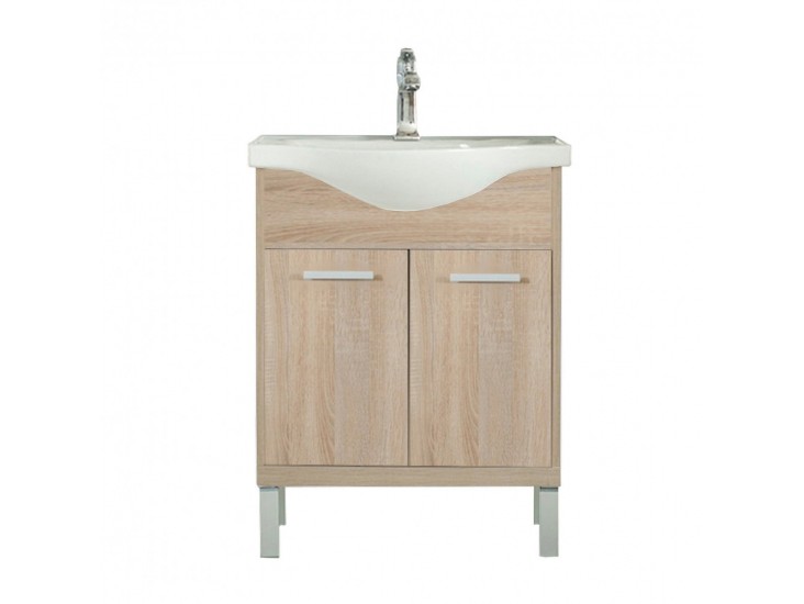 Nerva 65 cm-es bútorhoz alsószekrény, mosdóval, Sonoma tölgy