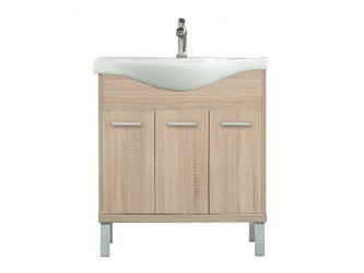 Nerva 75 cm-es bútorhoz alsószekrény, mosdóval, Sonoma tölgy