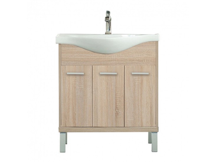 Nerva 75 cm-es bútorhoz alsószekrény, mosdóval, Sonoma tölgy