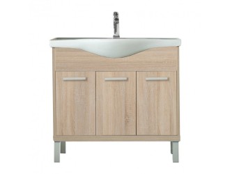 Nerva 85 cm-es bútorhoz alsószekrény, mosdóval, Sonoma tölgy