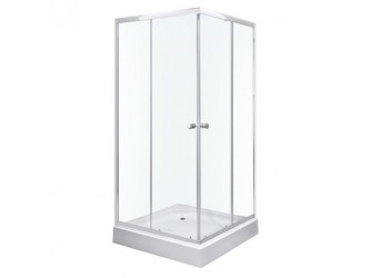 Olga SQ szögletes zuhanykabin tálcával 91x91x196cm - króm profil, víztiszta üveg