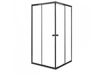 Olga Black 90x90 cm szögletes zuhanykabin zuhanytálca nélkül - fekete profil, víztiszta üveg