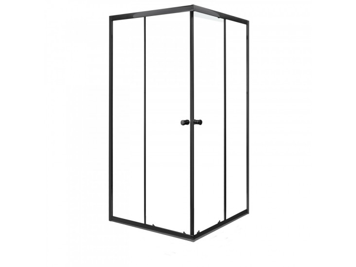Olga Black 90x90 cm szögletes zuhanykabin zuhanytálca nélkül - fekete profil, víztiszta üveg