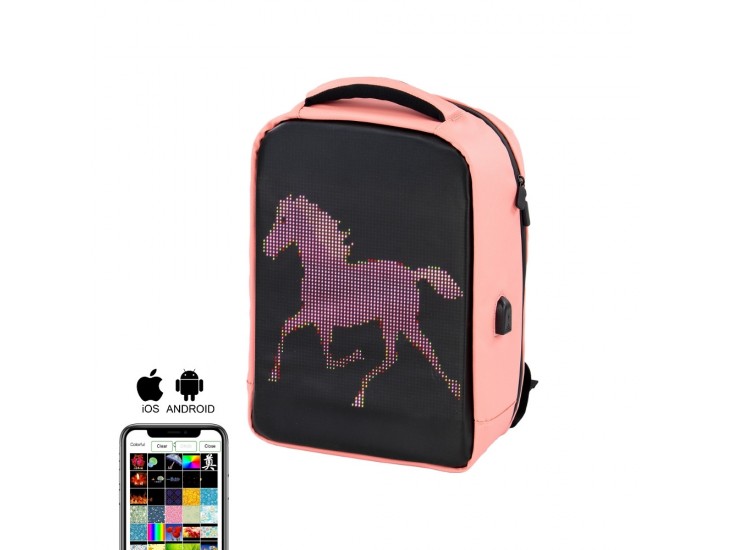 Pixo ledes okos hátizsák rózsaszín