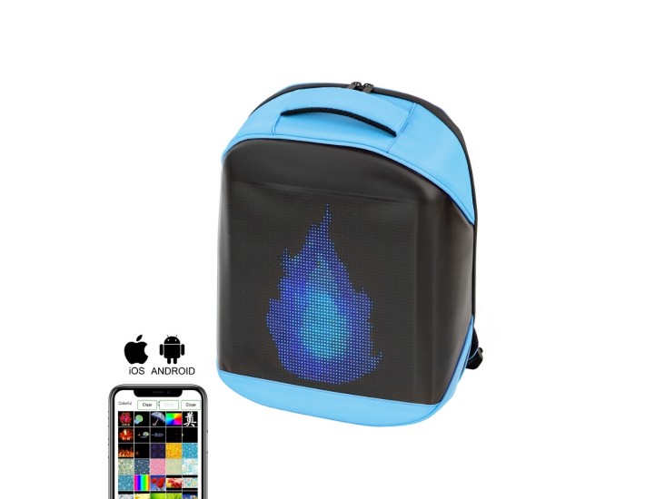 Pixa ledes okos hátizsák kék