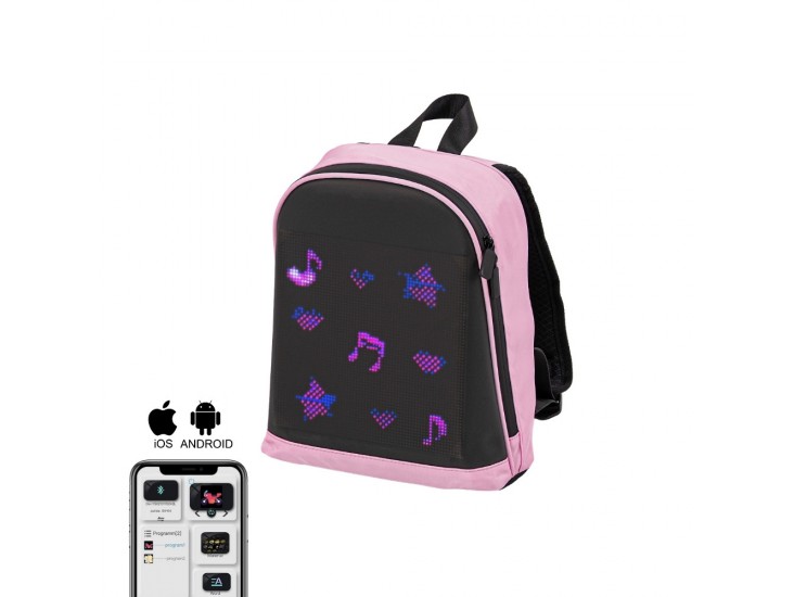 Pixen ledes okos hátizsák rózsaszín