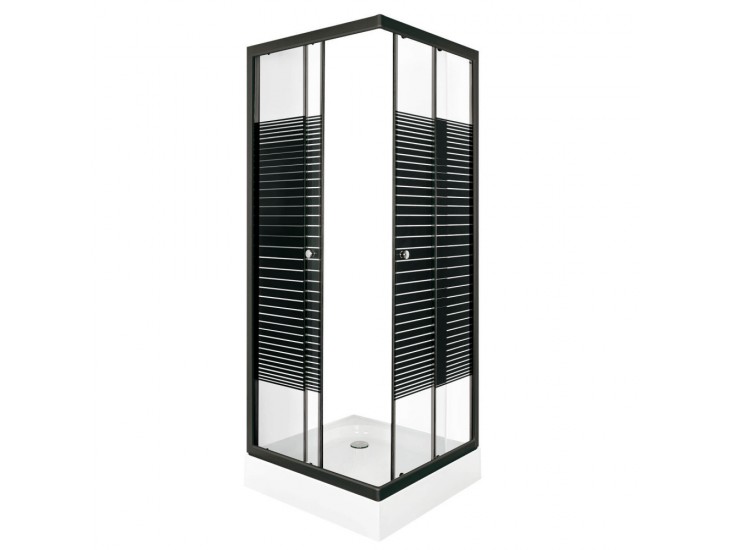 PICO Black stripe 70 szögletes zuhanykabin zuhanytálcával