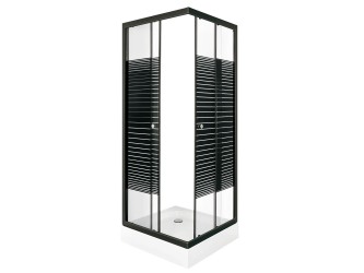 PICO Black stripe 90 szögletes zuhanykabin zuhanytálcával