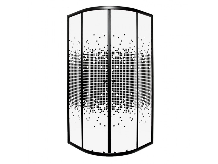 Pixel Black 80 íves zuhanykabin zuhanytálca nélkül