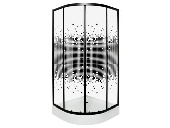 Pixel Black 80 íves zuhanykabin zuhanytálcával