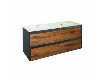 Porto 120 alsó fürdőszoba bútor mosdóval antracit-country tölgy színben