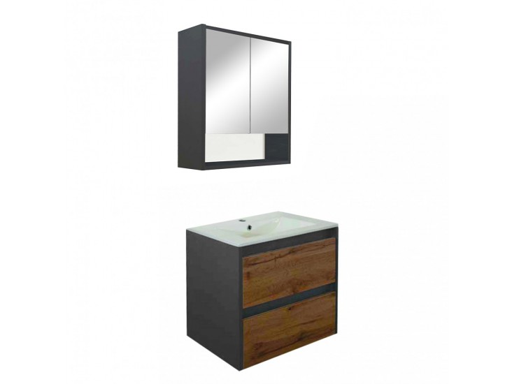 Porto 60 komplett fürdőszoba bútor antracit-country tölgy színben