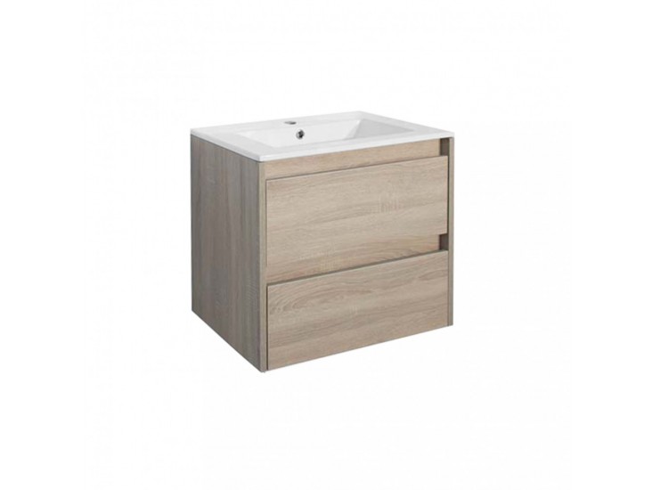 Porto 60 alsó fürdőszoba bútor mosdóval sonoma tölgy színben