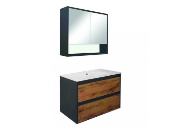 Porto 80 komplett fürdőszoba bútor antracit-country tölgy színben