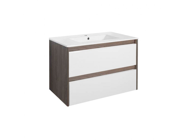 Porto 80 alsó szekrény mosdóval rauna szil-fehér