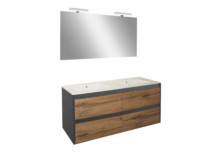 Porto Prime 120 komplett fürdőszoba bútor antracit-country tölgy színben