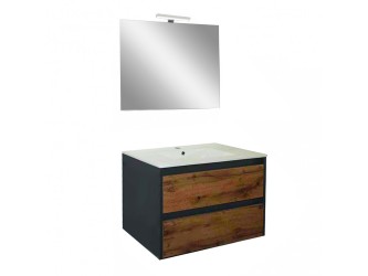 Porto Prime 80 komplett fürdőszoba bútor antracit-country tölgy színben