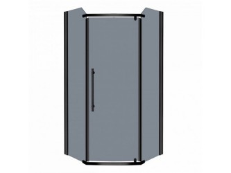 Prato szögletes zuhanykabin tálca nélkül 90x90x195cm - fekete profil, grafit üveg