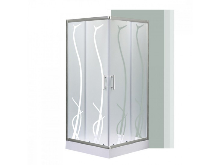 Spirit BAMBOO 80x80 szögletes zuhanykabin, erősített akril zuhanytálcával