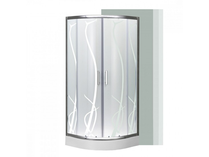 Spirit BAMBOO 80x80x194 cm íves zuhanykabin, erősített akril zuhanytálcával