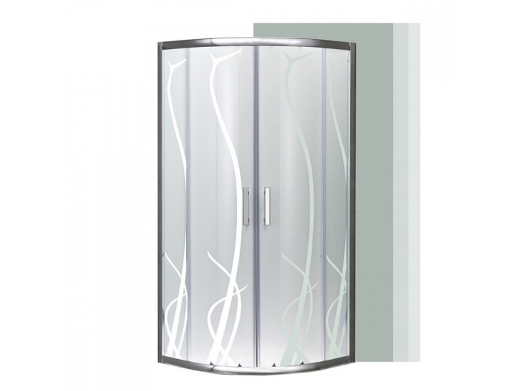 Spirit BAMBOO 90x90x180cm-es íves zuhanykabin, zuhanytálca nélkül