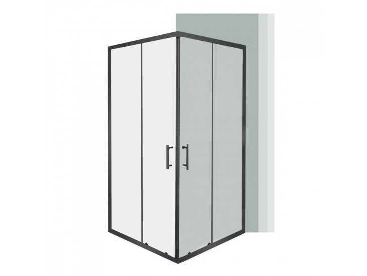 Spirit Clear 80x80 cm szögletes zuhanykabin, zuhanytálca nélkül fekete