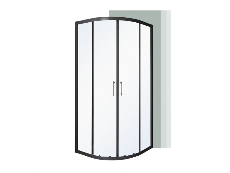 Spirit Clear 80x80x180 cm íves zuhanykabin zuhanytálca nélkül fekete