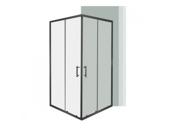 Spirit Clear 90x90x180 cm szögletes zuhanykabin, zuhanytálca nélkül fekete