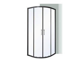 Spirit Clear 90x90x180 cm íves zuhanykabin zuhanytálca nélkül fekete