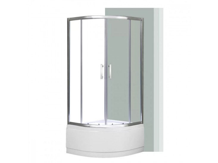 Spirit Deep 80x80 cm-es íves zuhanykabin, mélytálcával