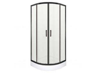Soho Black 90 íves zuhanykabin Alan zuhanytálcával