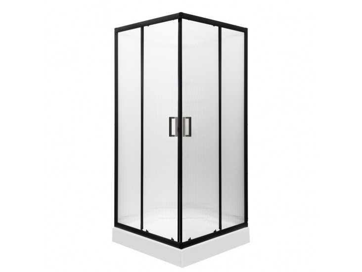 Soho Square Black 80 szögletes zuhanykabin zuhanytálcával