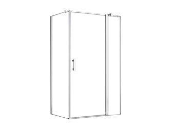 Simple 80x100 cm nyílóajtós aszimmetrikus zuhanykabin zuhanytálca nélkül